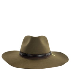 Chapéu Country Stetson Feltro Pino Bandinha De Couro Com Pingente Pena Carneira Em Tecido Ref: 64457