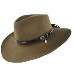 Chapéu Country Stetson Feltro Pino Bandinha De Couro Com Pingente Pena Carneira Em Tecido Ref: 64457