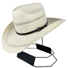 Chapéu Country Stetson Palha Bandinha Fixa Carneira Em Couro Ref: 65560