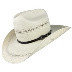Chapéu Country Stetson Palha Bandinha Fixa Carneira Em Couro Ref: 65560