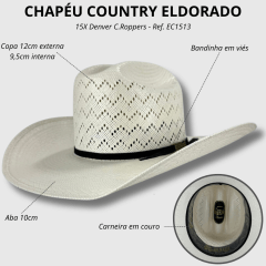 Chapéu Country Eldorado 15X Denver C.Roppers Carneira em Couro - Ref. EC1513