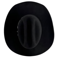 Chapéu Country Eldorado Edição Limitada Ana Castela Feltro Importado Preto Com Pelo Aba 10 Carneira Em Couro AC960.C