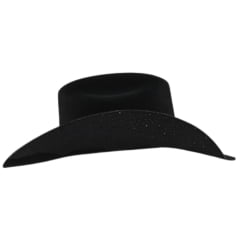 Chapéu Country Eldorado Edição Limitada Ana Castela Feltro Importado Preto Duas Bandinhas Aba 10 Detalhe Brilho AC960B