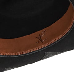 Chapéu Country Eldorado Edição Limitada Ana Castela Feltro Importado Preto Duas Bandinhas Aba 10 Detalhe Brilho AC960B