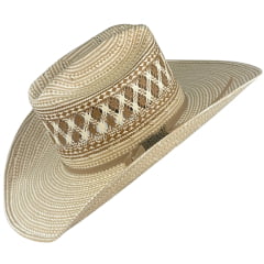 Chapéu Country Eldorado Palha 15X Shantung C. Ropers Aba 10.5 New Bicolor - Ref: EC841
