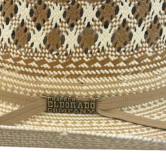 Chapéu Country Eldorado Palha 15X Shantung C. Ropers Aba 10.5 New Bicolor - Ref: EC841