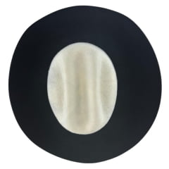 Chapéu Country Stetson Feltro Bicolor Preto E Branco Bandinha Em Pelo Carneira Em Couro Ref: 64463