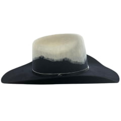 Chapéu Country Stetson Feltro Bicolor Preto E Branco Bandinha Em Pelo Carneira Em Couro Ref: 64463