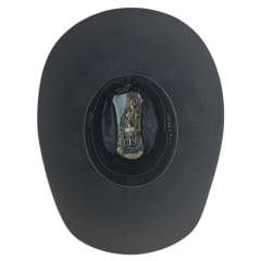 Chapéu Country Stetson Feltro Bicolor Preto E Branco Bandinha Em Pelo Carneira Em Couro Ref: 64463