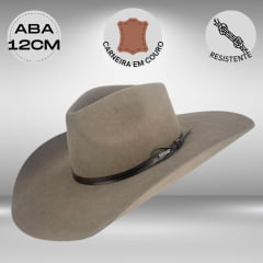 Chapéu Country Importado John B. Stetson Company 3X Premium Aba 12.0 Cor: Caqui C/ Banda Marrom Ref: 64421-0070