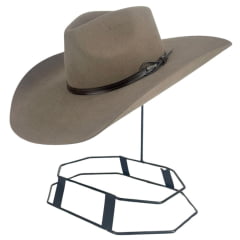 Chapéu Country Importado John B. Stetson Company 3X Premium Aba 12.0 Cor: Caqui C/ Banda Marrom Ref: 64421-0070