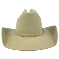 Chapéu Country Lagomarsino Cowboy Renegado Sombrero Pelo De Lebre Premium Bege Aba 10 Carneira De Couro