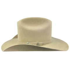 Chapéu Country Lagomarsino Cowboy Renegado Sombrero Pelo De Lebre Premium Bege Aba 10 Carneira De Couro