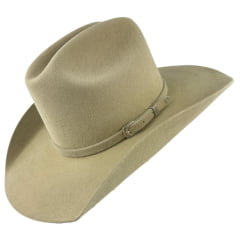 Chapéu Country Lagomarsino Cowboy Renegado Sombrero Pelo De Lebre Premium Bege Aba 10 Carneira De Couro