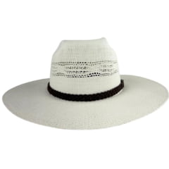 Chapéu Country Marcatto Bangora Branco Bandinha Marrom Com Nossa Senhora Ref:15585