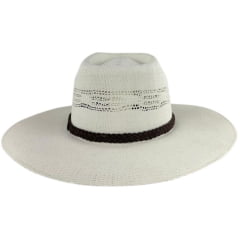 Chapéu Country Marcatto Bangora Branco Bandinha Marrom Com Nossa Senhora Ref:15585