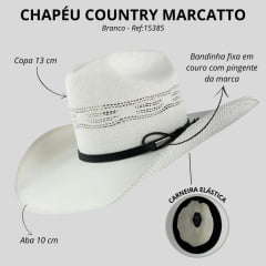 Chapéu Country Marcatto De Palha Branco Ref: 15385