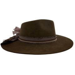 Chapéu Social Marcatto Feltro Tabaco Marrom Bandinha Strass Pena Carneira Em Tecido - Ref:14189