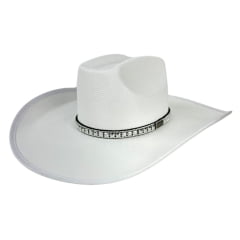 Chapéu Country Mundial Dakota Branco Com Strass Ref.289