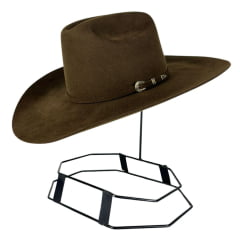 Chapéu Country Pelo De Lebre Stetson Tabaco Carneira Em Couro Ref:64434