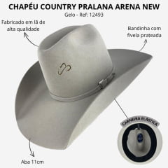 Chapéu Country Pralana Arena New Aba 11.0 Quadrada Gelo Carneira Elástica Ref: 12493