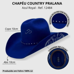 Chapéu Country Pralana Arizona Queen Aba 10 Azul Royal - Ref. 12484 2