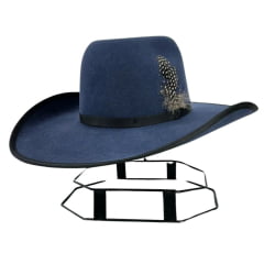 Chapéu Country Pralana Bull Rider Grafite Aba 12- Ref.12405 Carneira em Couro