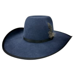 Chapéu Country Pralana Bull Rider Grafite Aba 12- Ref.12405 Carneira em Couro