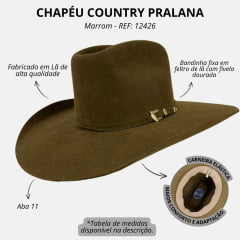 Chapéu Country Pralana Cross Felt Café - REF: 12426