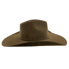 Chapéu Country Stetson Feltro Tabaco 50X Bandinha Fixa Duas Fivelas Carneira Couro Ref:64449