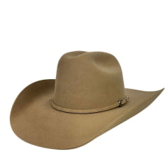 Chapéu Country Stetson Caramelo De Feltro Com Carneira Em Couro Ref:64433