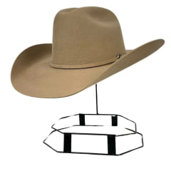 Chapéu Country Stetson Caramelo De Feltro Com Carneira Em Couro Ref:64433