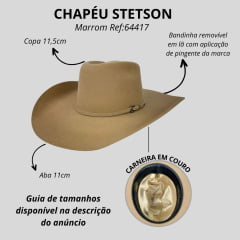 Chapéu Country Stetson Castor Carneira Em Couro Ref:64417