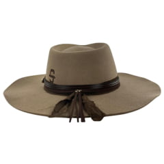 Chapéu Country Stetson Feltro Camel Bandinha De Couro Pingente Pena Carneira Em Tecido Ref: 64457