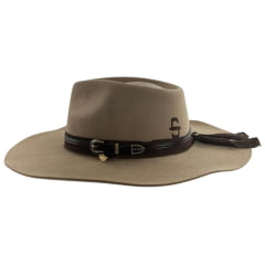 Chapéu Country Stetson Feltro Camel Bandinha De Couro Pingente Pena Carneira Em Tecido Ref: 64457