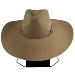 Chapéu Country Stetson Feltro Camel Bandinha Feltro Com Duas Fivelas Carneira Couro - REF:64449
