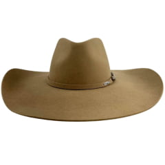 Chapéu Country Stetson Feltro Camel Bandinha Feltro Com Duas Fivelas Carneira Couro - REF:64449
