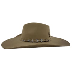 Chapéu Country Stetson Feltro Camel Bandinha Feltro Com Duas Fivelas Carneira Couro - REF:64449