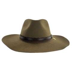 Chapéu Country Stetson Feltro Pino Bandinha De Couro Com Pingente Pena Carneira Em Tecido Ref: 64457
