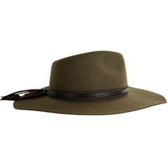 Chapéu Country Stetson Feltro Pino Bandinha De Couro Com Pingente Pena Carneira Em Tecido Ref: 64457