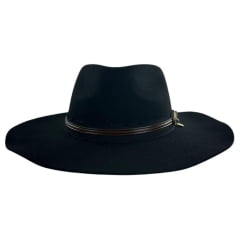 Chapéu Country Stetson Feltro Preto Bandinha De Couro Com Pingente Pena Carneira Em Tecido Ref: 64457
