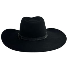 Chapéu Country Stetson Pelo De Lebre Preto Carneira Em Couro Ref:64441