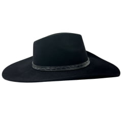 Chapéu Country Stetson Pelo De Lebre Preto Carneira Em Couro Ref:64441