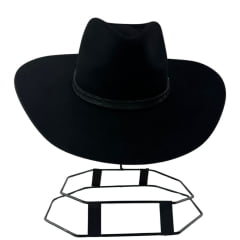Chapéu Country Stetson Pelo De Lebre Preto Carneira Em Couro Ref:64441