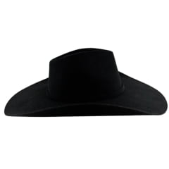 Chapéu Country Stetson Feltro Preto Bandinha Feltro Com Duas Fivelas Carneira Couro - REF:64449