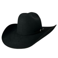 Chapéu Country Stetson Preto de Feltro Com Carneira de Couro Ref: 64433-90