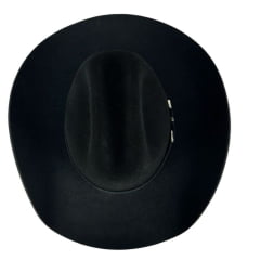 Chapéu Country Stetson Preto de Feltro Com Carneira de Couro Ref: 64433-90