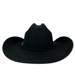 Chapéu Country Stetson Preto de Feltro Com Carneira de Couro Ref: 64433-90