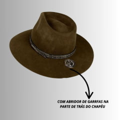 Chapéu De Feltro Marcatto Tabaco Com Abridor De Garrafa Ref:14808