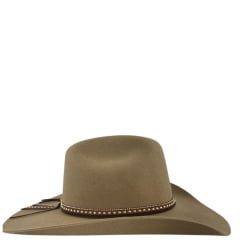 Chapéu Country Stetson Feltro Camel Bandinha Com Strass Pingente Pena REF:64463